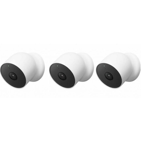 Google Nest Indoor / Outdoor Wireless Camera, White, 3PK GA02077-US
